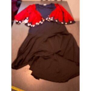 Pretty Girl Butterfly Wing Dress Black Red High Low Cape Sleeve Costume Large